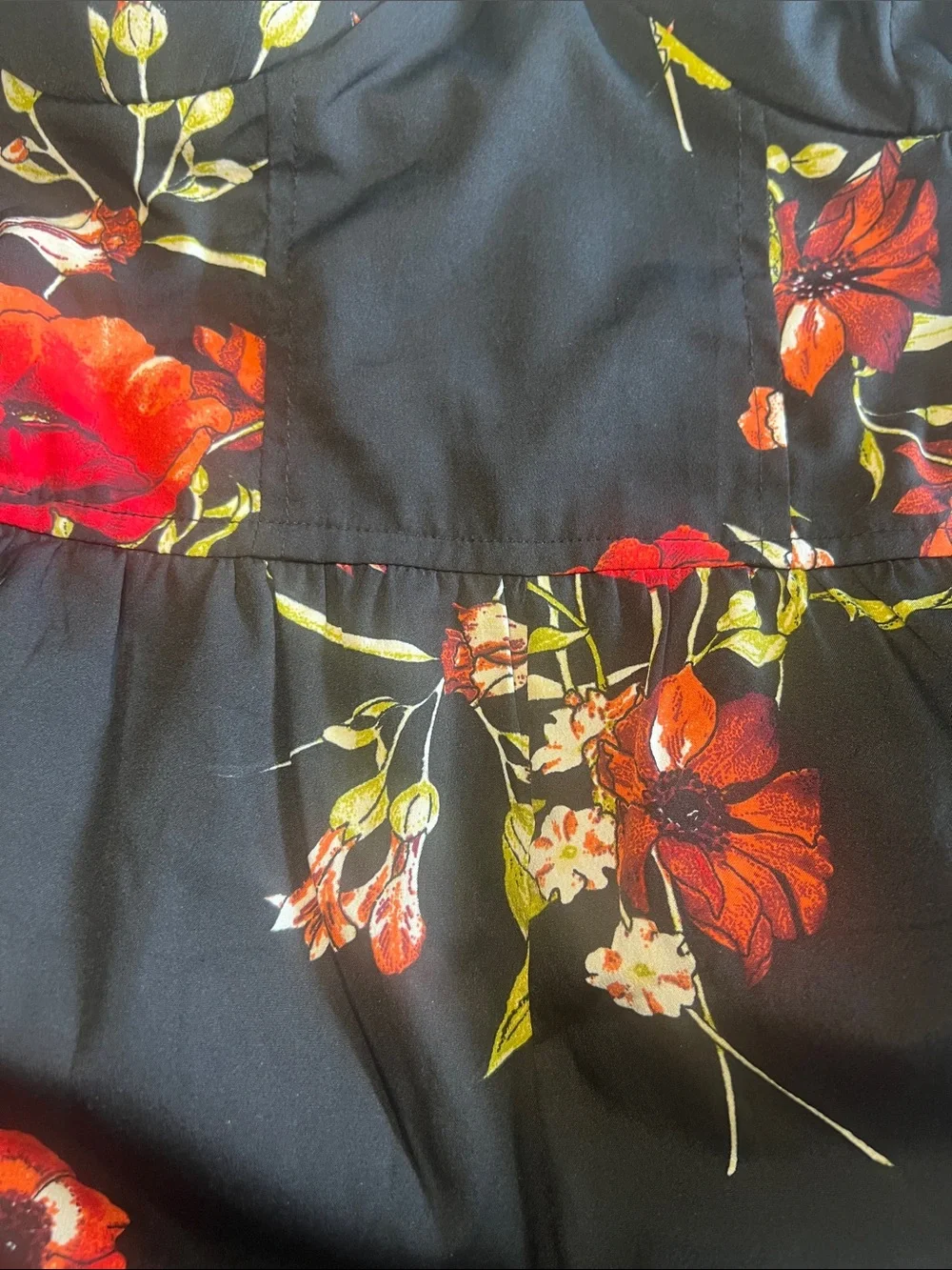 Band of Gypsies M Jumpsuit Black Red Floral Wide Leg Bustier Boho Festival Flowy